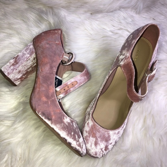 Marc Fisher Shoes - Marc Fisher Velvet Pink Mary Janes